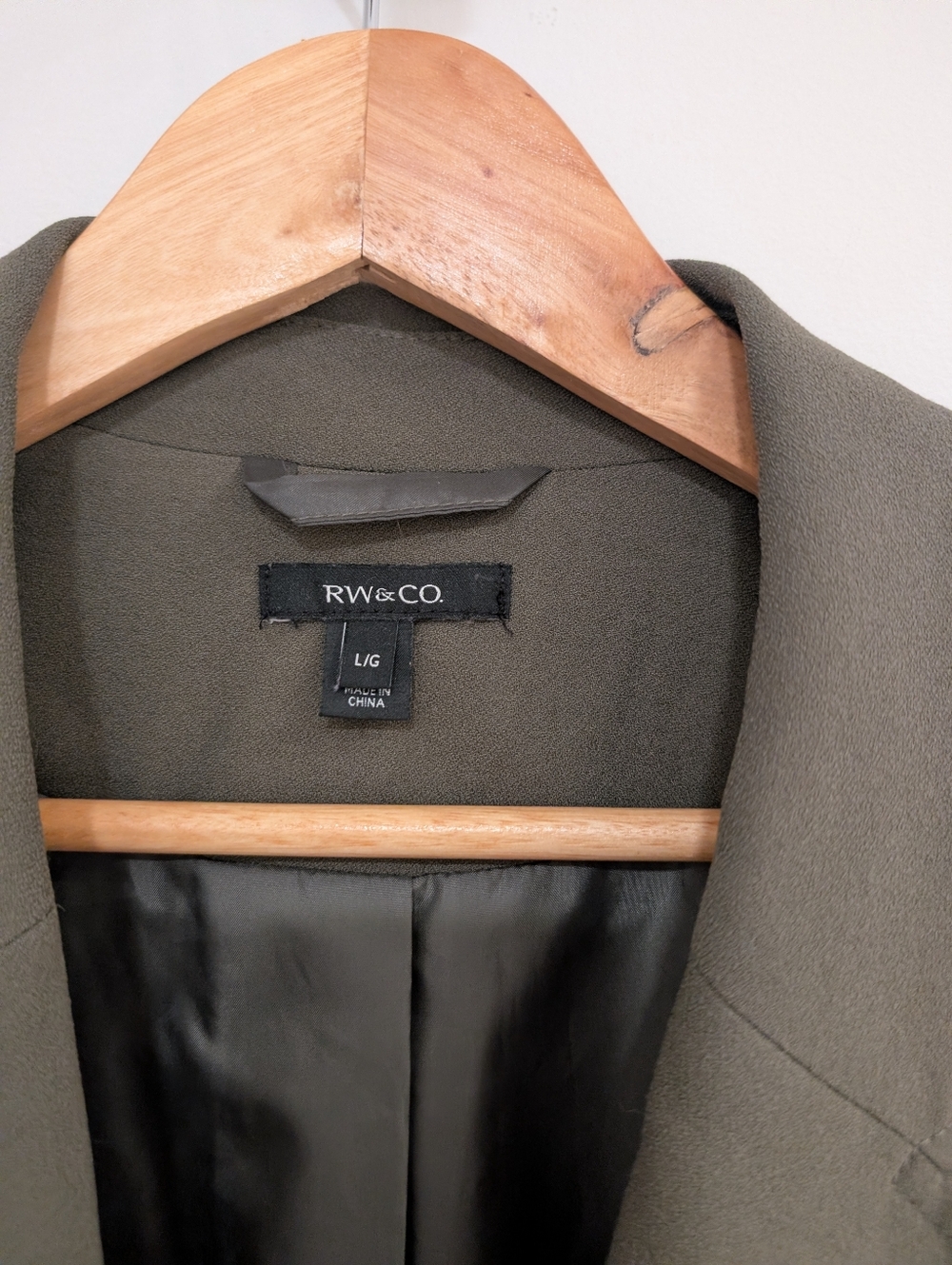 RW&CO - Olive Green Single-Button Long Coat - Picture 6 of 8